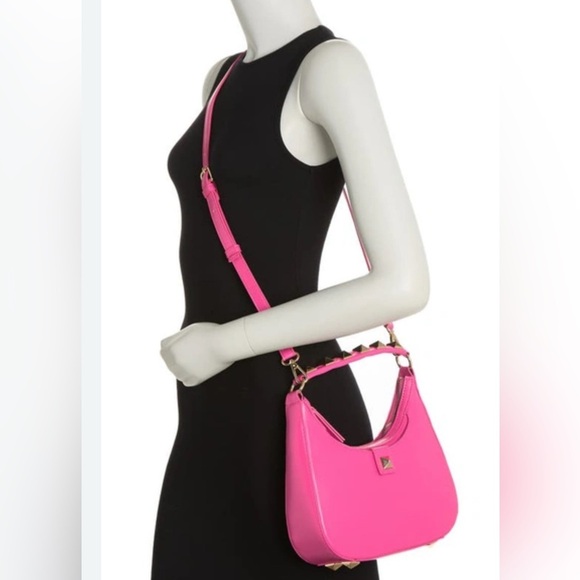 BCBGMaxAzria Fuchsia Shoulder Bag or crossbody with Gold Details - Picture 1 of 13